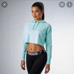 Gymshark Cropped Hoodie - Pale Turquoise